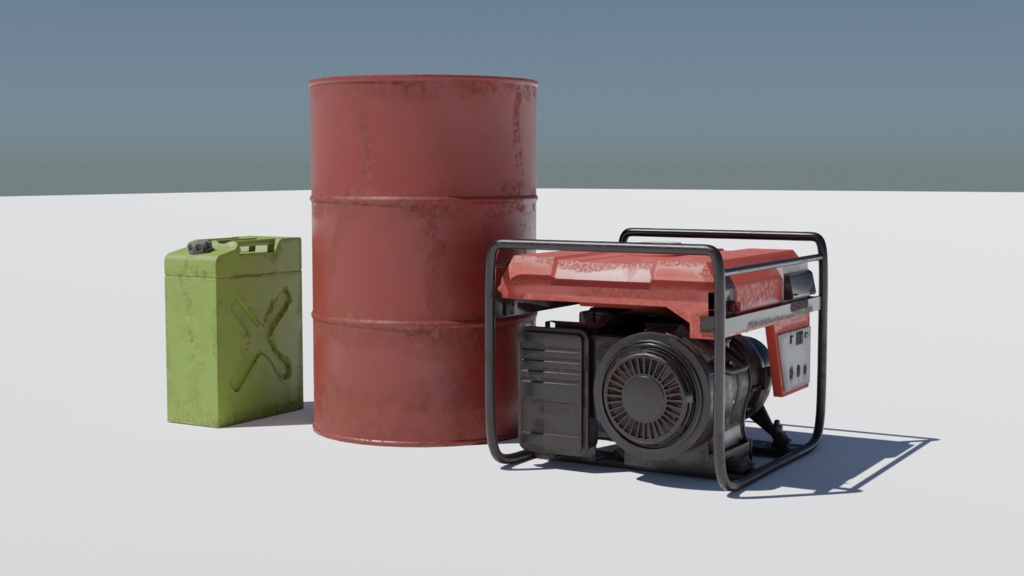 ドラム缶・ジェリカン・発電機 / oildrum_jerrycan_generator/3DCGモデル/blender