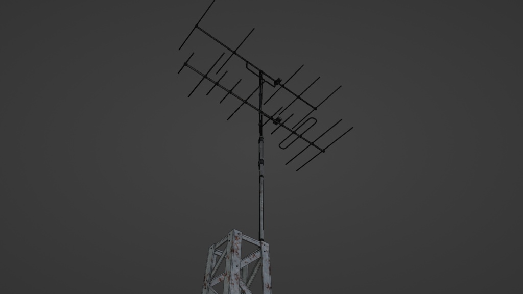 三種類のアンテナ / three types of antennas / 3DCGモデル / blender