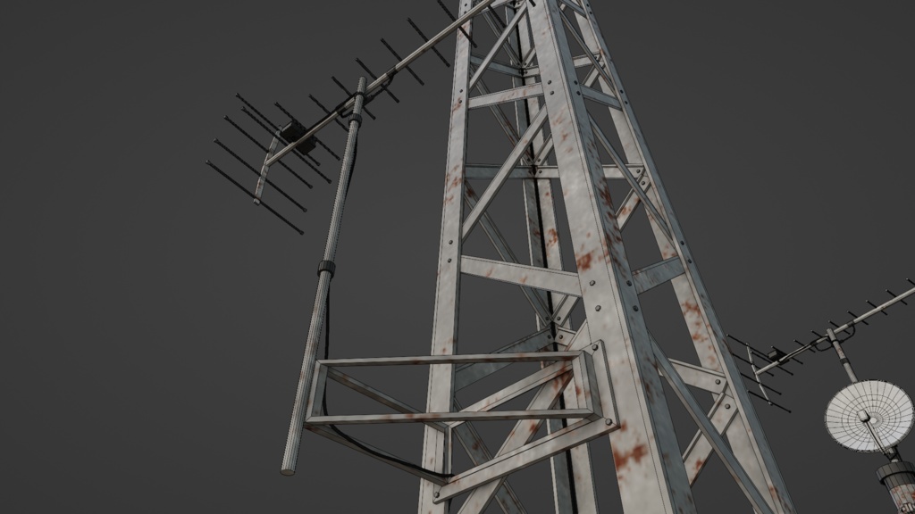 三種類のアンテナ / three types of antennas / 3DCGモデル / blender