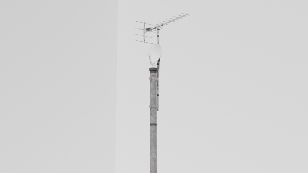 三種類のアンテナ / three types of antennas / 3DCGモデル / blender