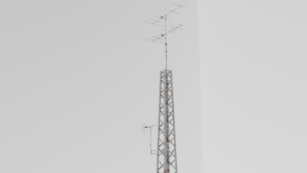 三種類のアンテナ / three types of antennas / 3DCGモデル / blender