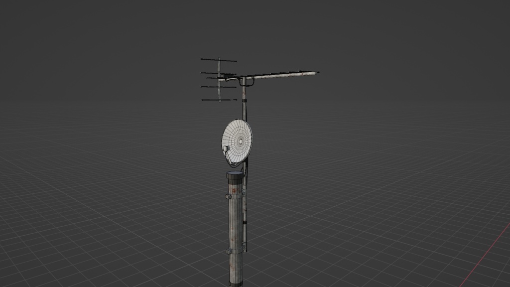 三種類のアンテナ / three types of antennas / 3DCGモデル / blender