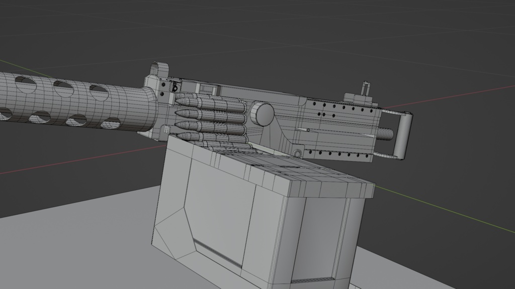 ブローニングM2重機関銃 (土嚢付き)/ M2 Browning / 3DCGモデル / blender