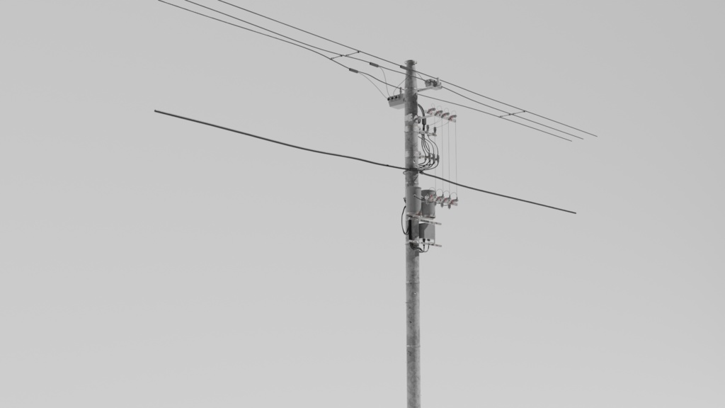 電柱2種類/power pole・2 patterns/3DCGモデル/blender