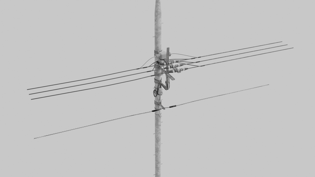 電柱2種類/power pole・2 patterns/3DCGモデル/blender