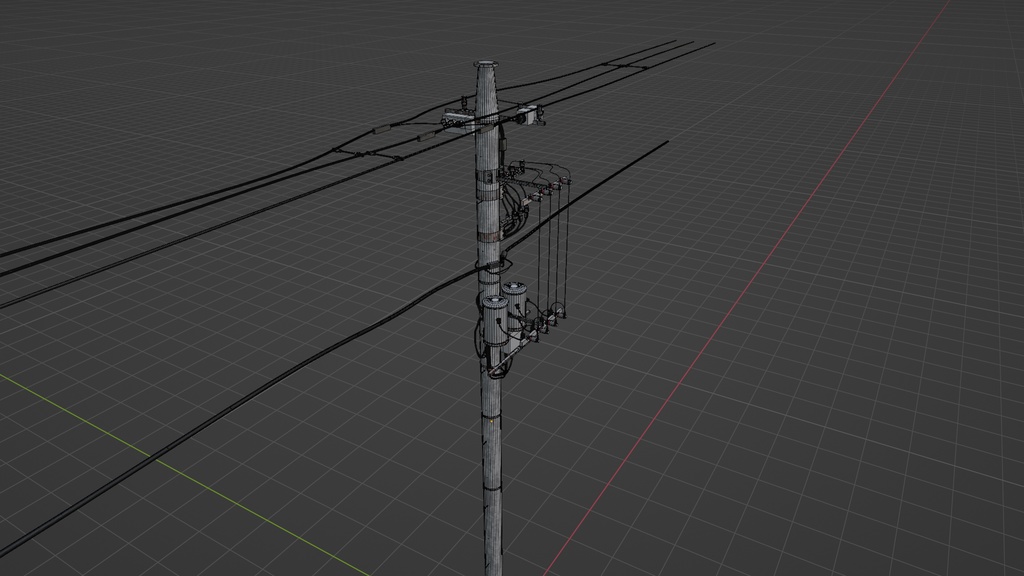 電柱2種類/power pole・2 patterns/3DCGモデル/blender