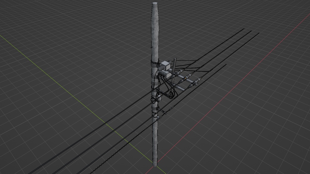 電柱2種類/power pole・2 patterns/3DCGモデル/blender