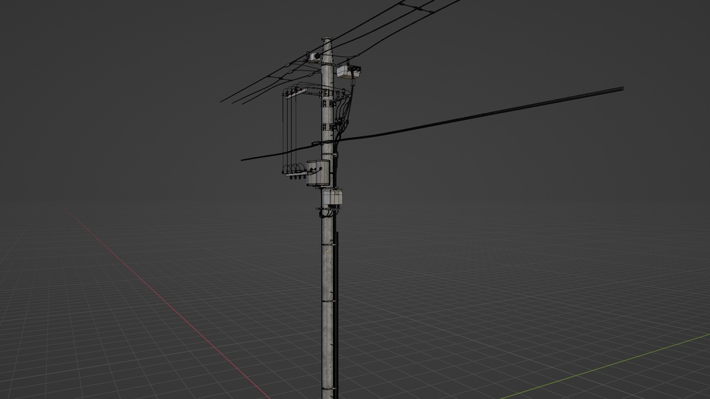 電柱2種類/power pole・2 patterns/3DCGモデル/blender
