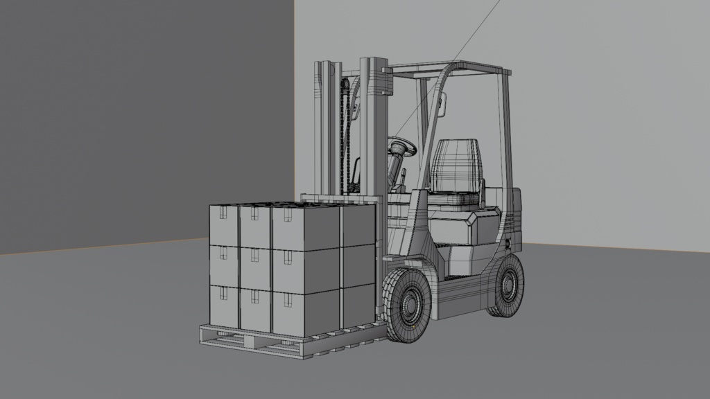 フォークリフト/forklift/3DCGモデル/blender