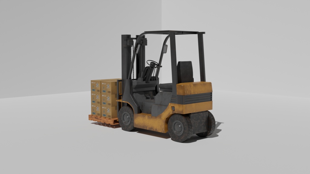 フォークリフト/forklift/3DCGモデル/blender
