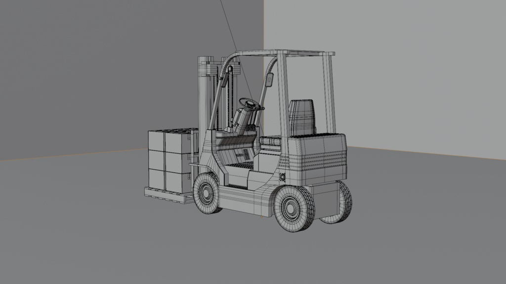 フォークリフト/forklift/3DCGモデル/blender