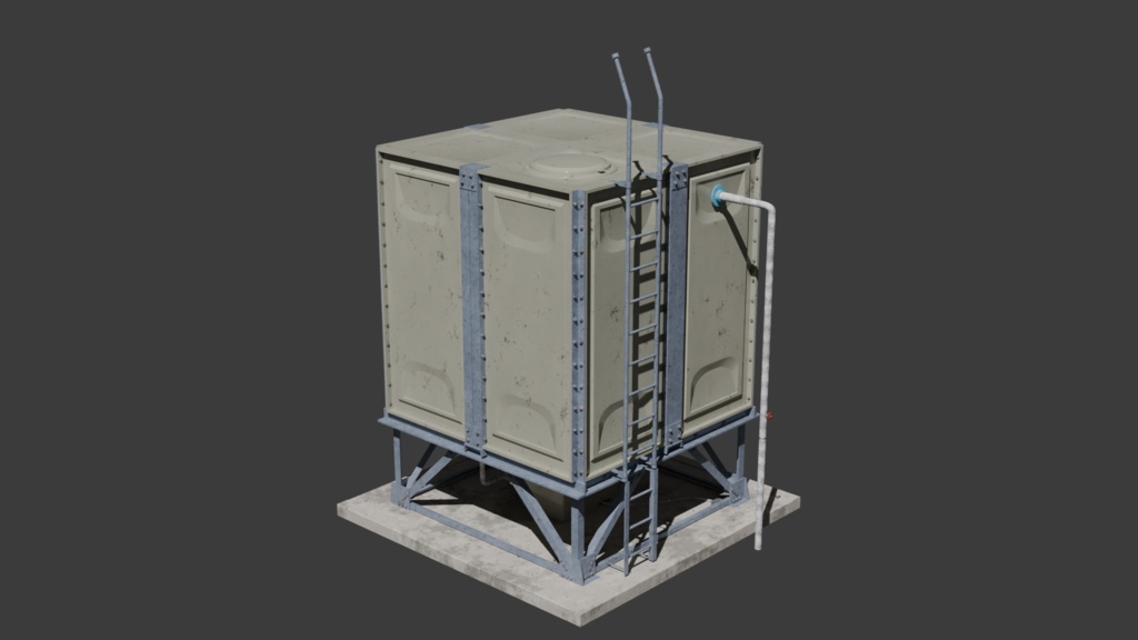 マンションとかにありそうな貯水槽/blender/3D