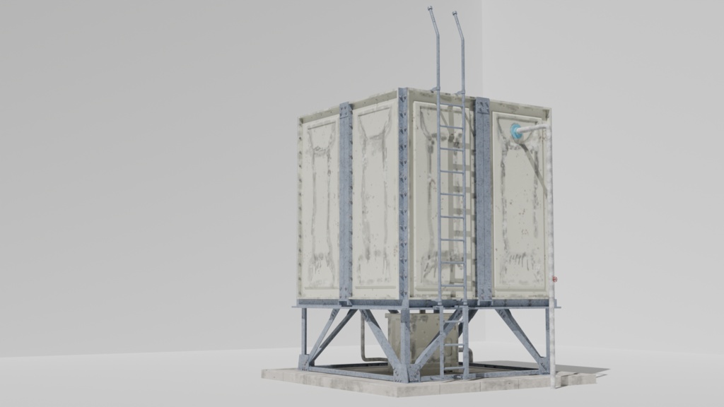 マンションとかにありそうな貯水槽/blender/3D