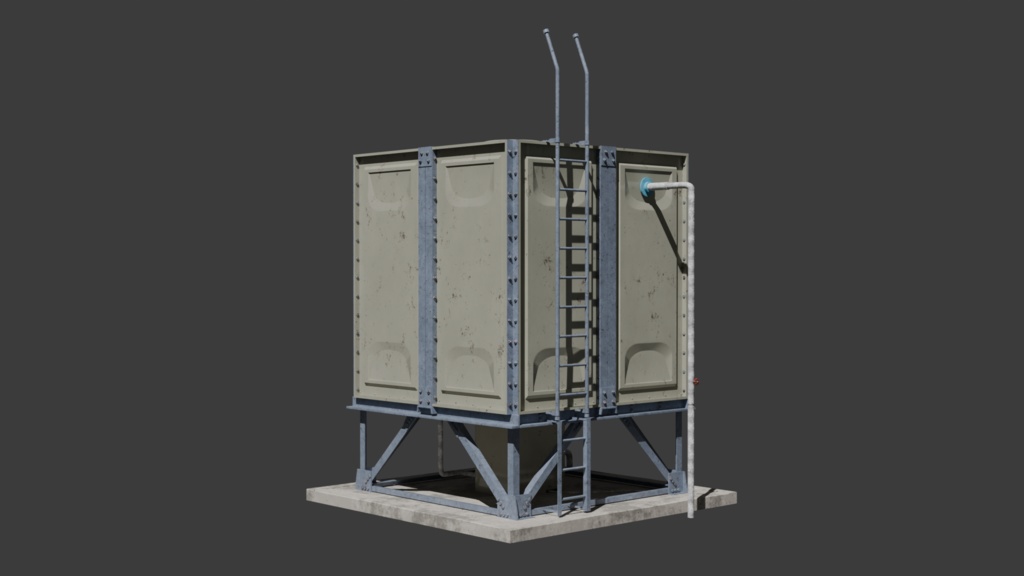 マンションとかにありそうな貯水槽/blender/3D