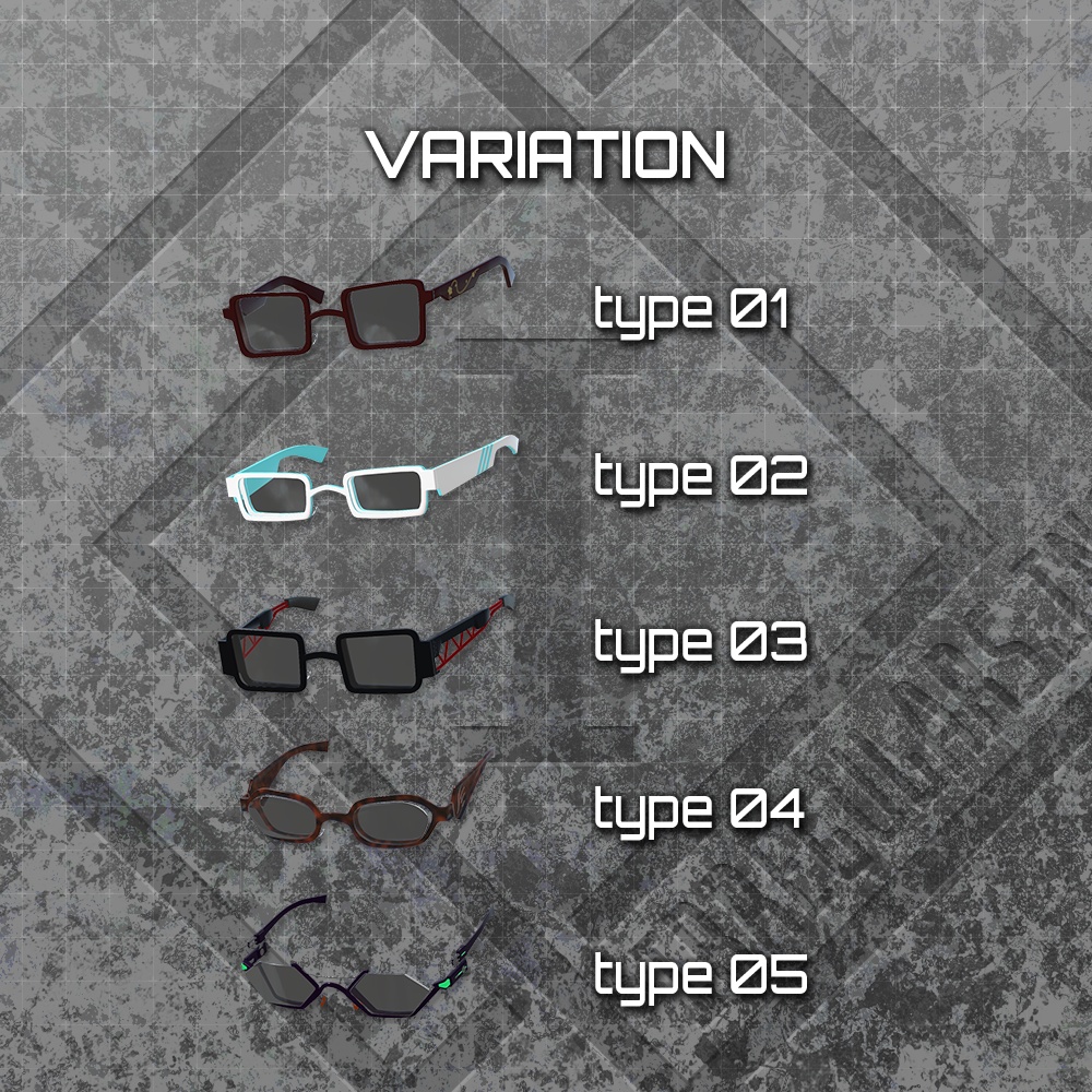 【オリジナル3Dモデル】メガネコレクション【眼鏡】