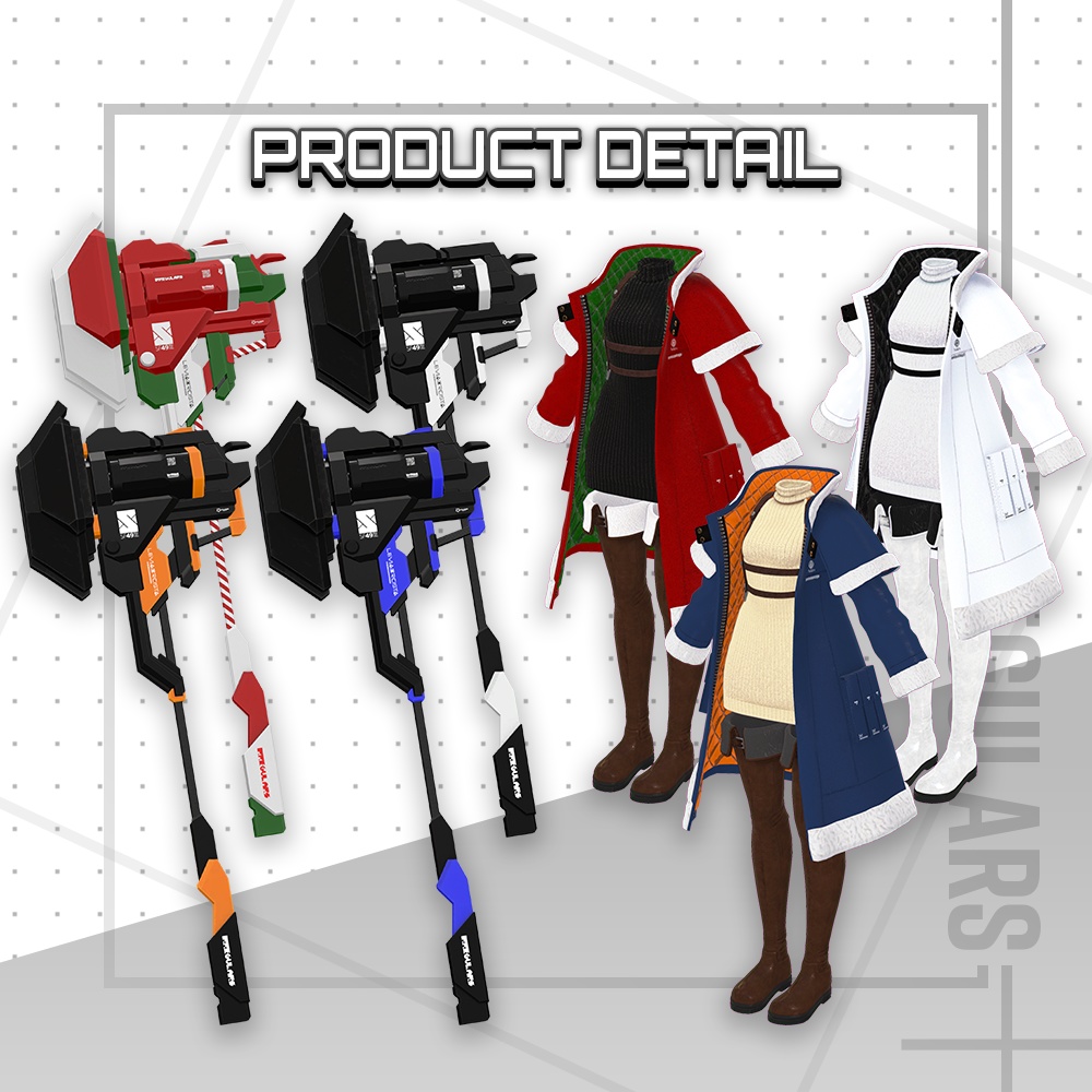 【オリジナル3Dモデル】Snowflake&Showdown【アバター対応衣装&ハンマー】