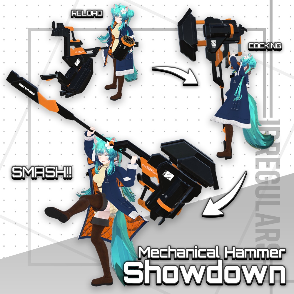 【オリジナル3Dモデル】Snowflake&Showdown【アバター対応衣装&ハンマー】