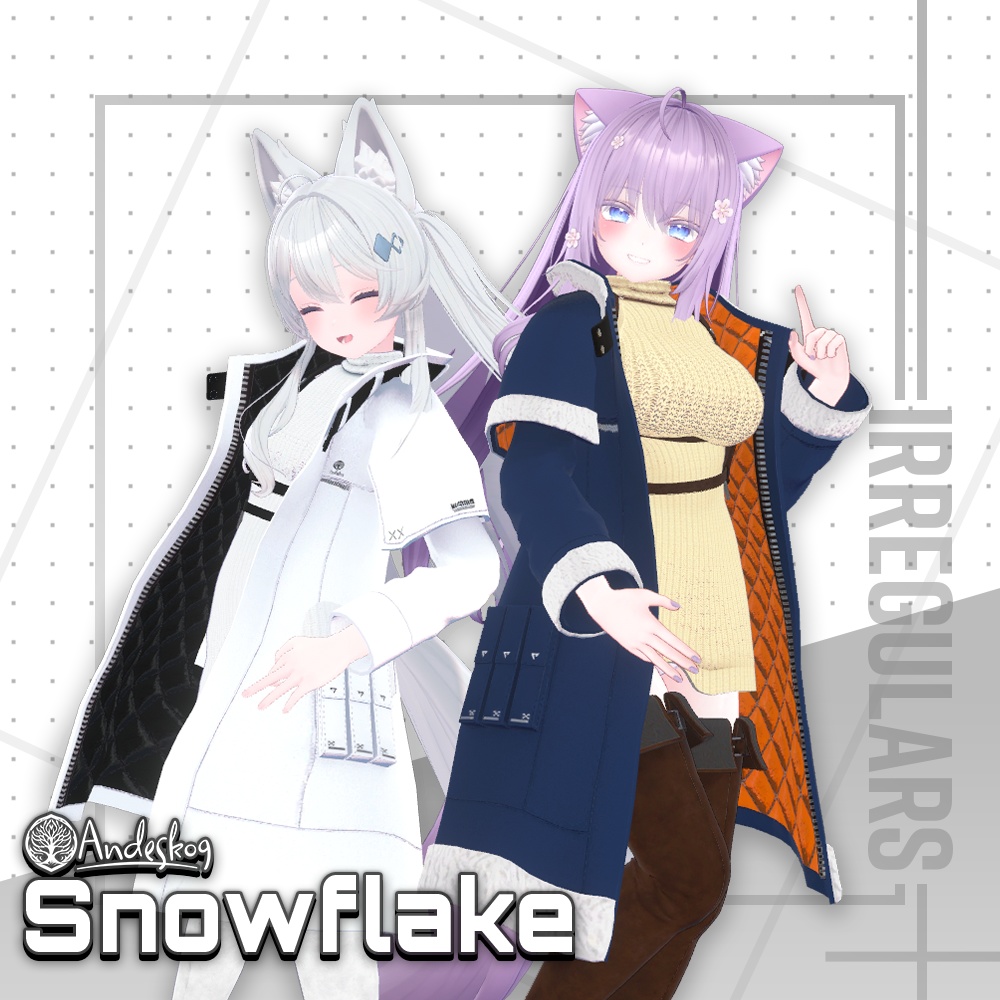 【オリジナル3Dモデル】Snowflake&Showdown【アバター対応衣装&ハンマー】