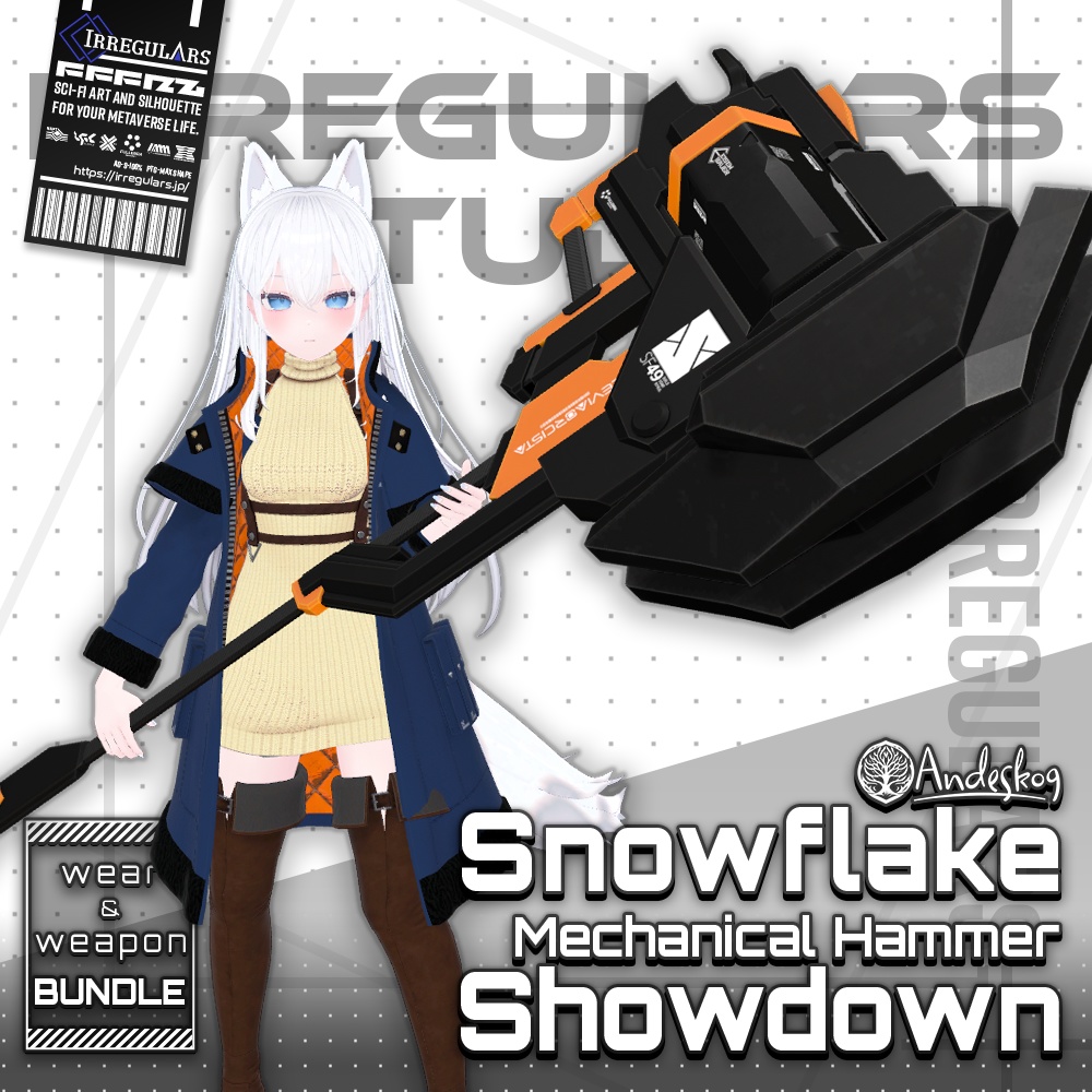 【オリジナル3Dモデル】Snowflake&Showdown【アバター対応衣装&ハンマー】