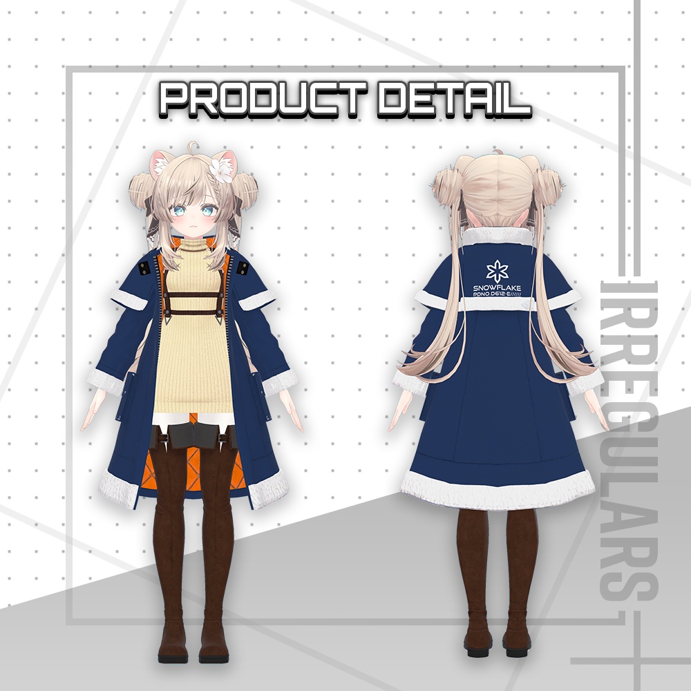 【オリジナル3Dモデル】Snowflake&Showdown【アバター対応衣装&ハンマー】