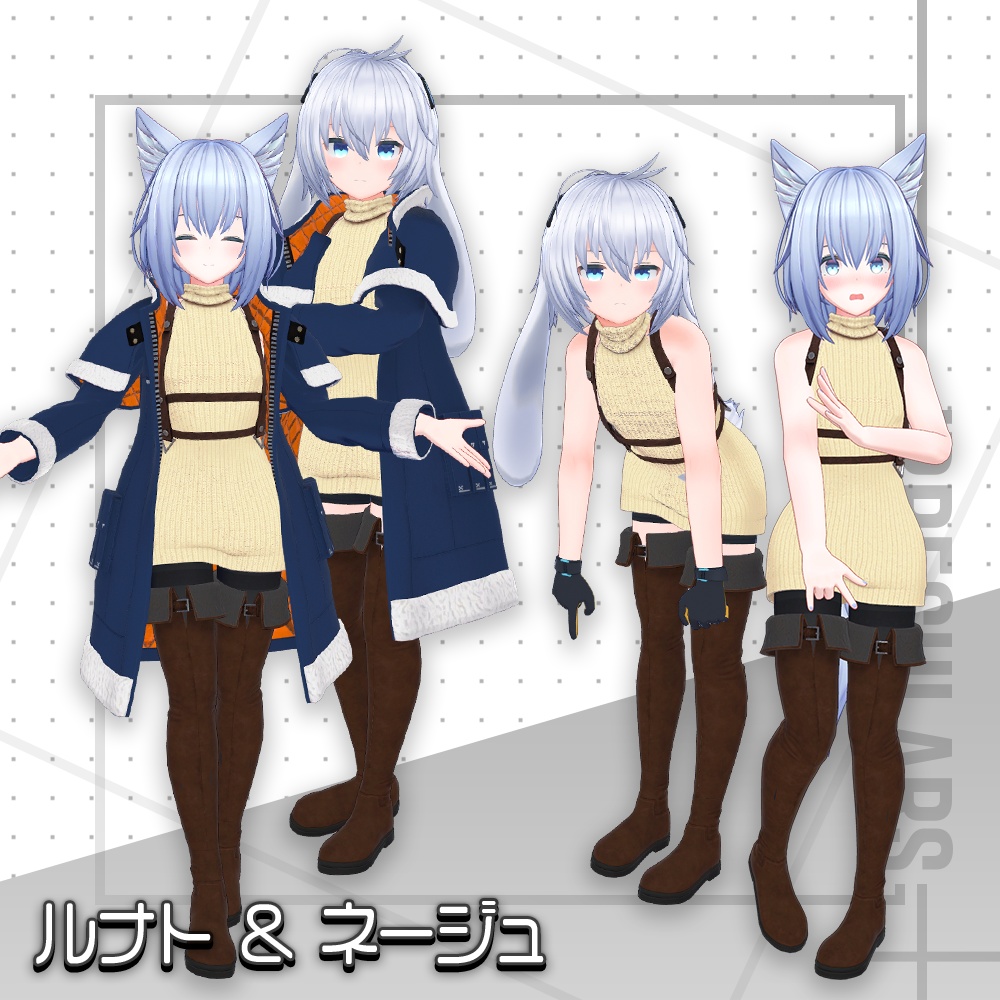 【オリジナル3Dモデル】Snowflake&Showdown【アバター対応衣装&ハンマー】