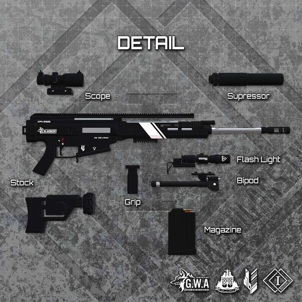 【オリジナル3Dモデル】3PZBurstRifle-スリーピーズバーストライフル-【バーストDMR】