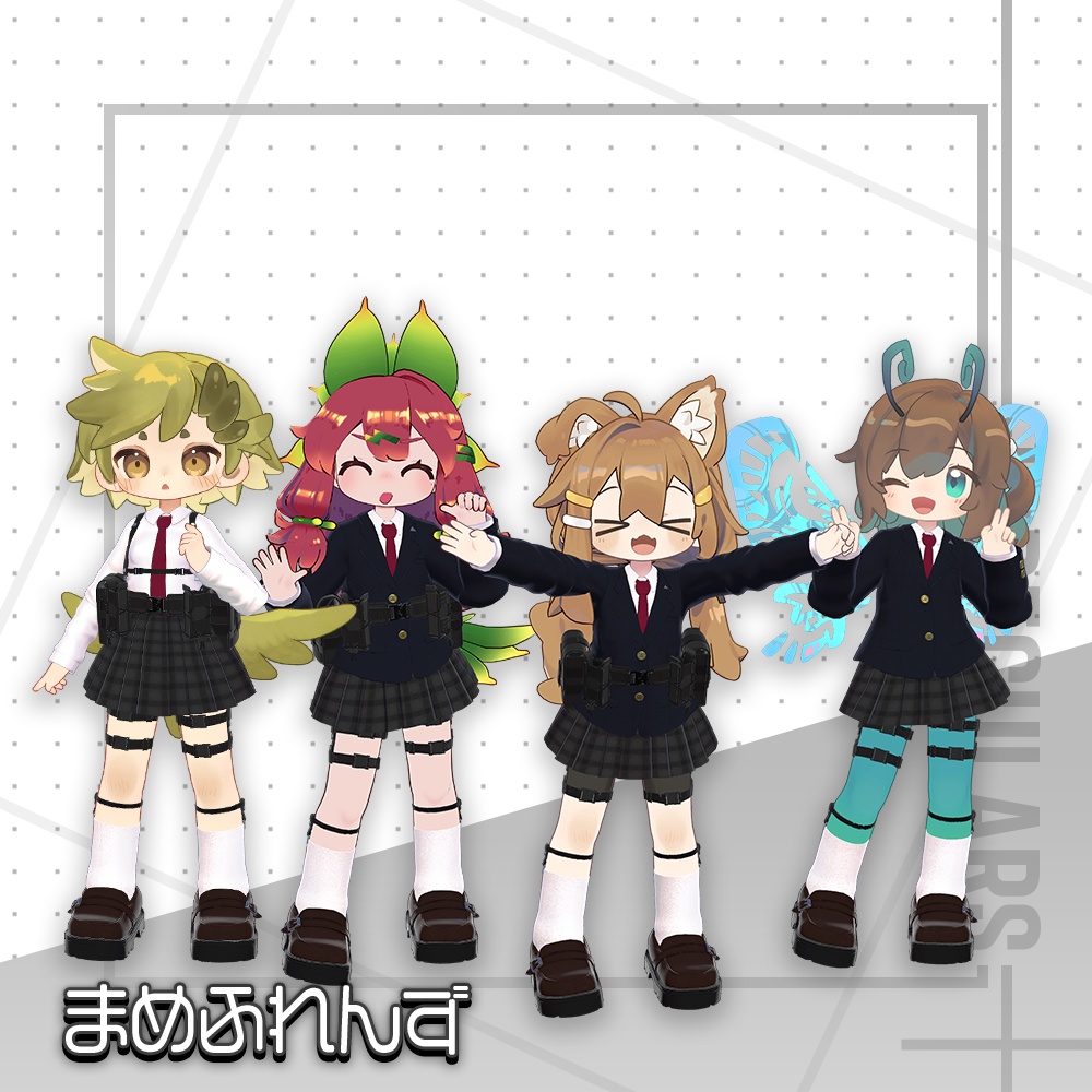 【オリジナル3Dモデル】キュラスフィア学園制服【アバター対応衣装】
