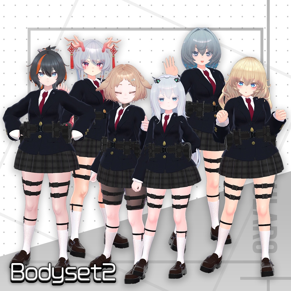 【オリジナル3Dモデル】キュラスフィア学園制服【アバター対応衣装】