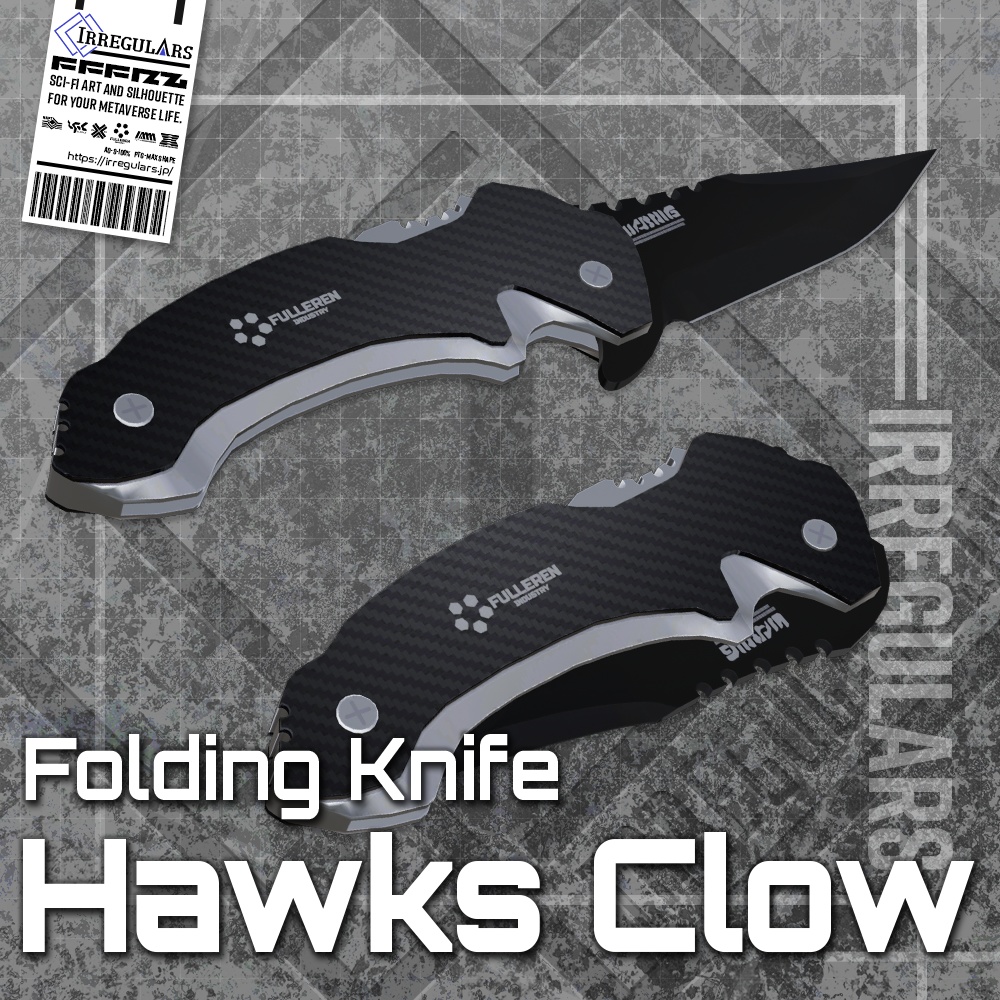 【オリジナル3Dモデル】HawksClow-ホークスクロウ-【フォールディングナイフ】
