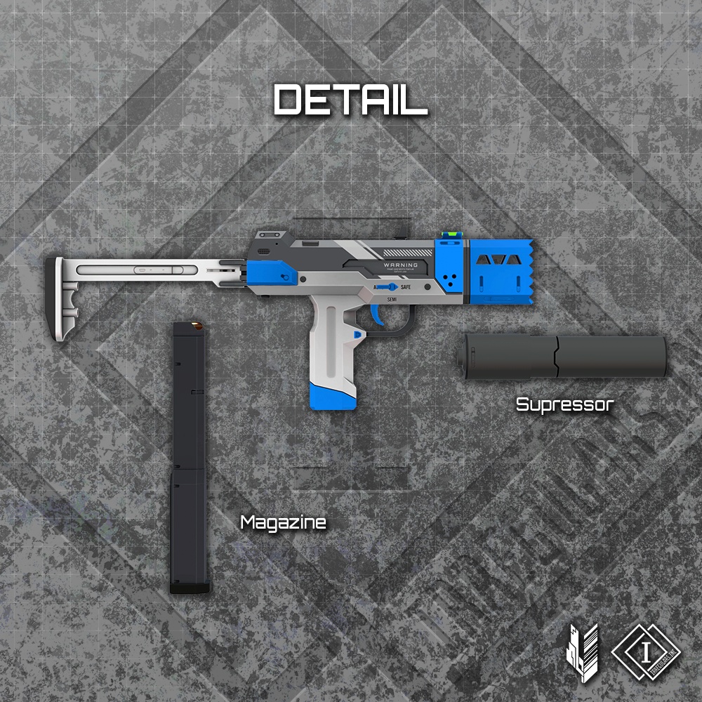 【オリジナル3Dモデル】Zac11-ザックイレヴン-【サブマシンガン】