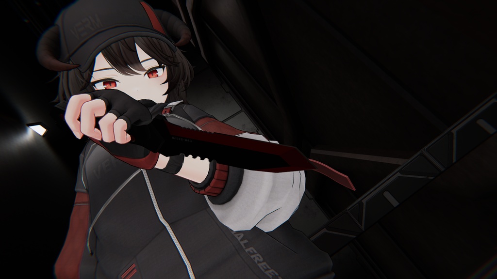 【オリジナル3Dモデル】SP-9_VE&Thuban【ハンドガン&ナイフ】