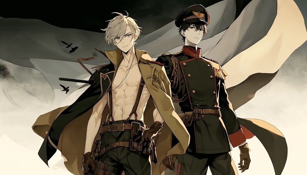 軍服-真面目で寡黙な年下部下×ちょっとガードが甘いお兄さん上官_マスキングテープ