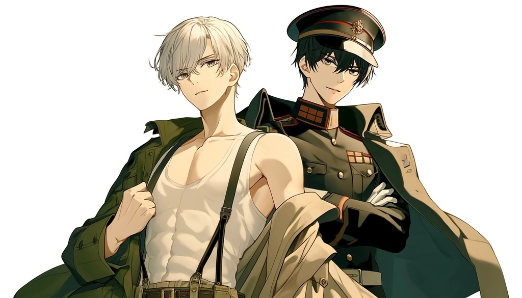 軍服-真面目で寡黙な年下部下×ちょっとガードが甘いお兄さん上官_マスキングテープ