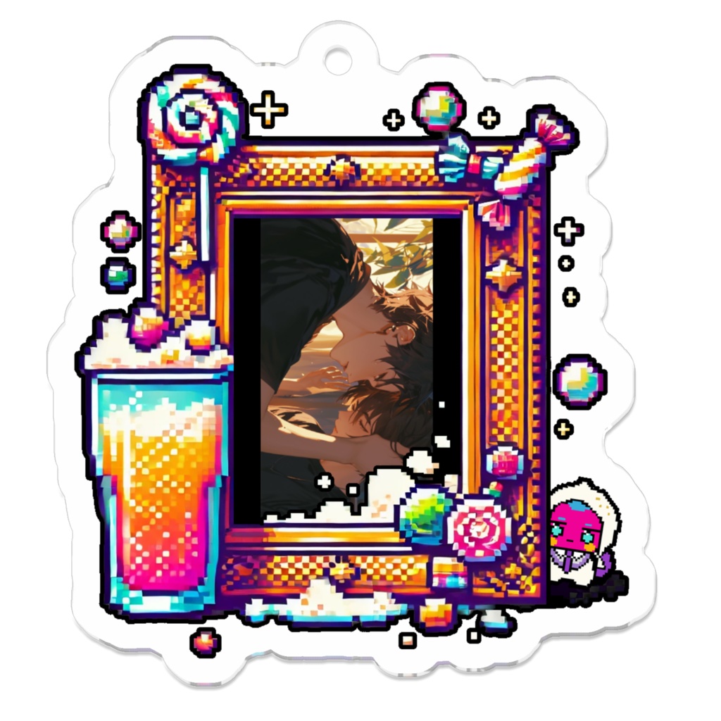 4_おでこコツンのイラスト_アクリルキーホルダー
