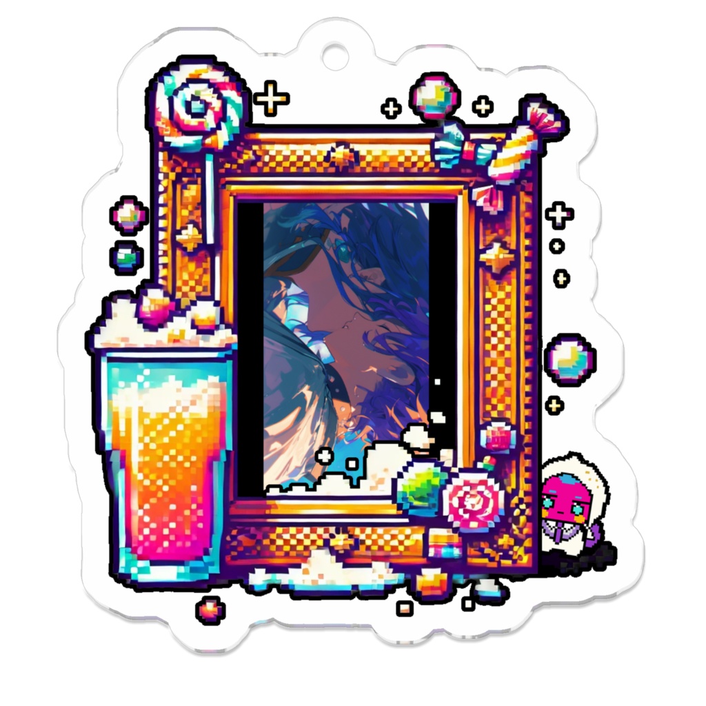8_おでこコツンのイラスト_アクリルキーホルダー