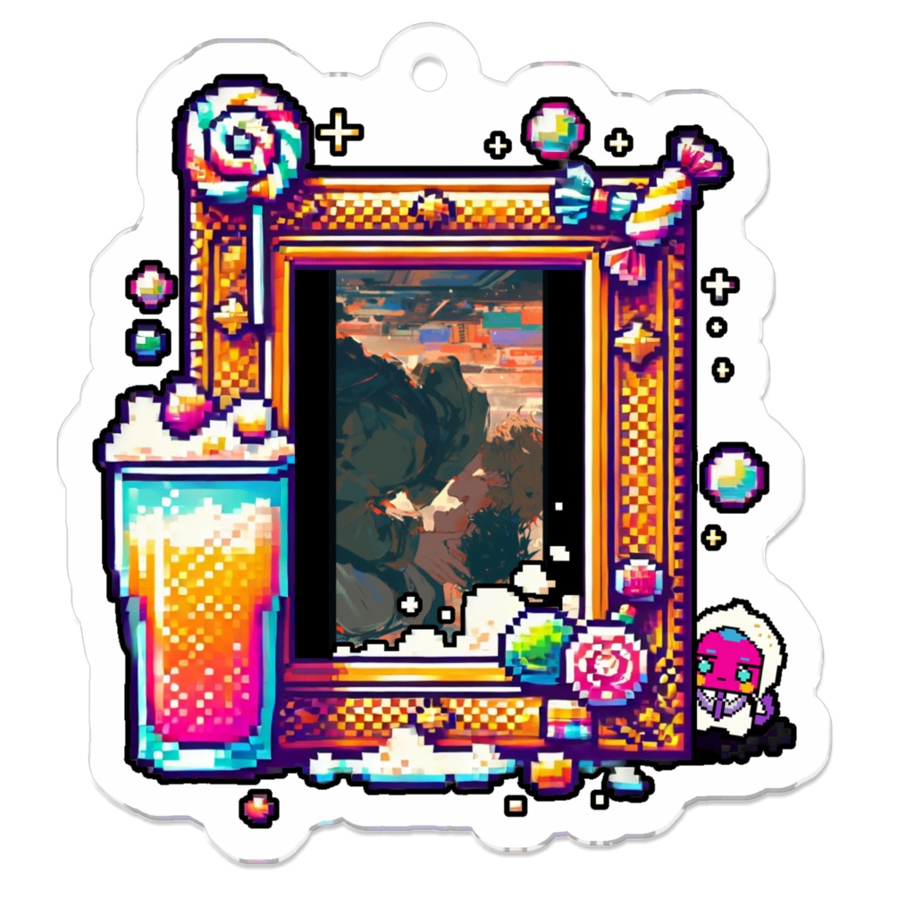 9_おでこコツンのイラスト_アクリルキーホルダー