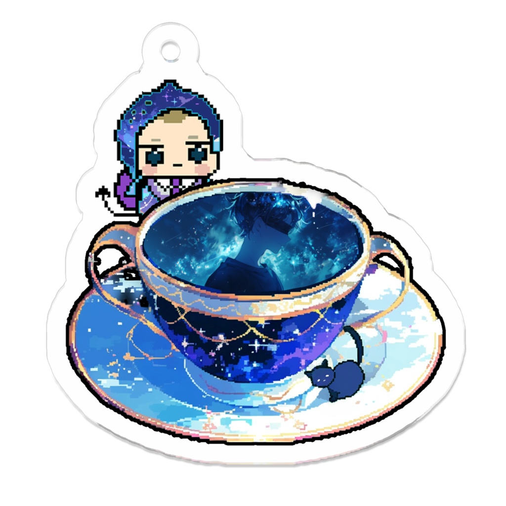 4_目隠し男子と星空とブロマンス1_アクリルキーホルダー