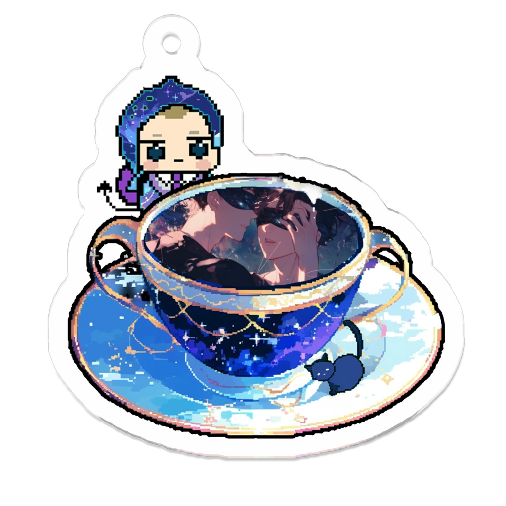 5_目隠し男子と星空とブロマンス1_アクリルキーホルダー