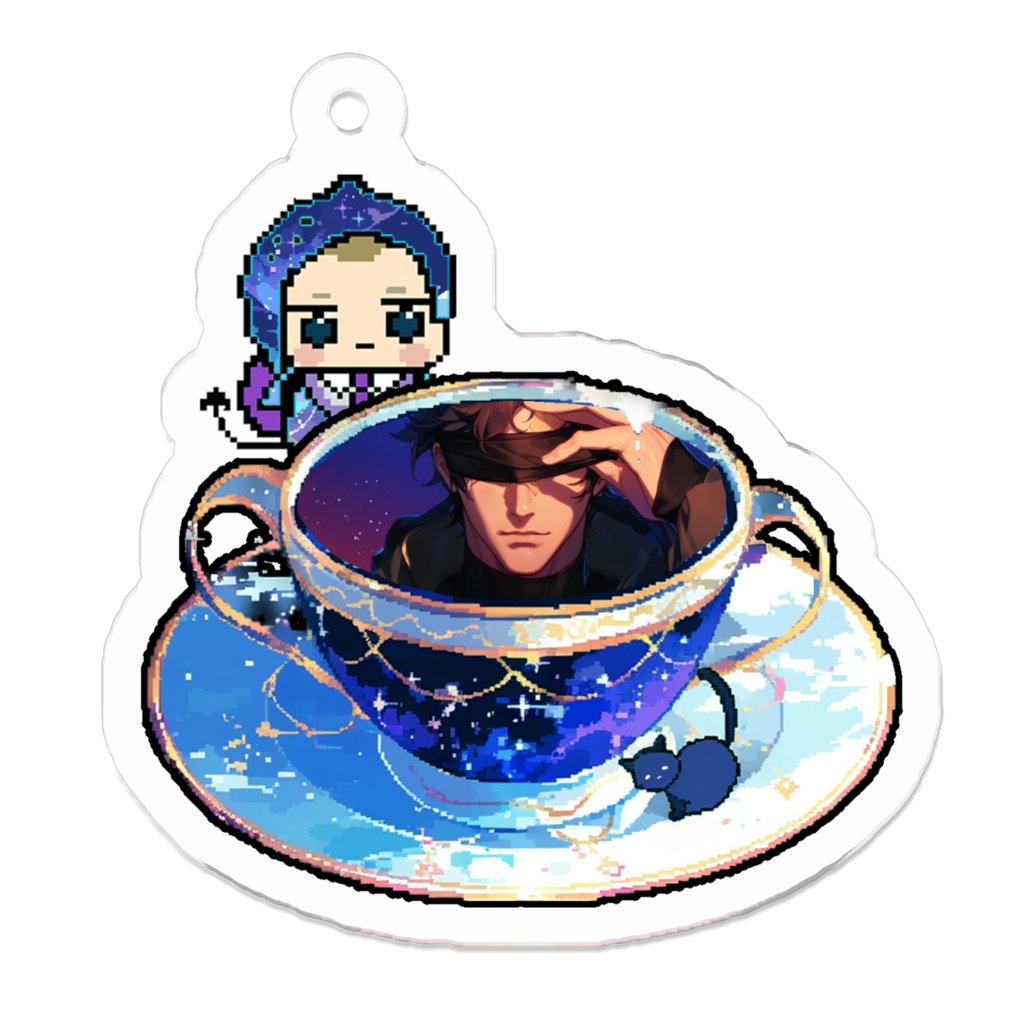 1_目隠し男子と星空とブロマンス3_アクリルキーホルダー