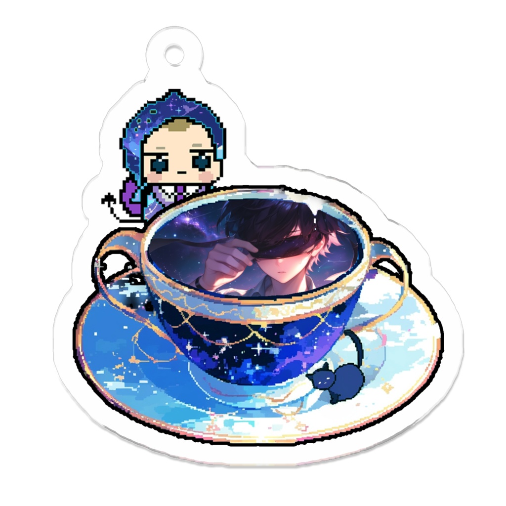 5_目隠し男子と星空とブロマンス3_アクリルキーホルダー