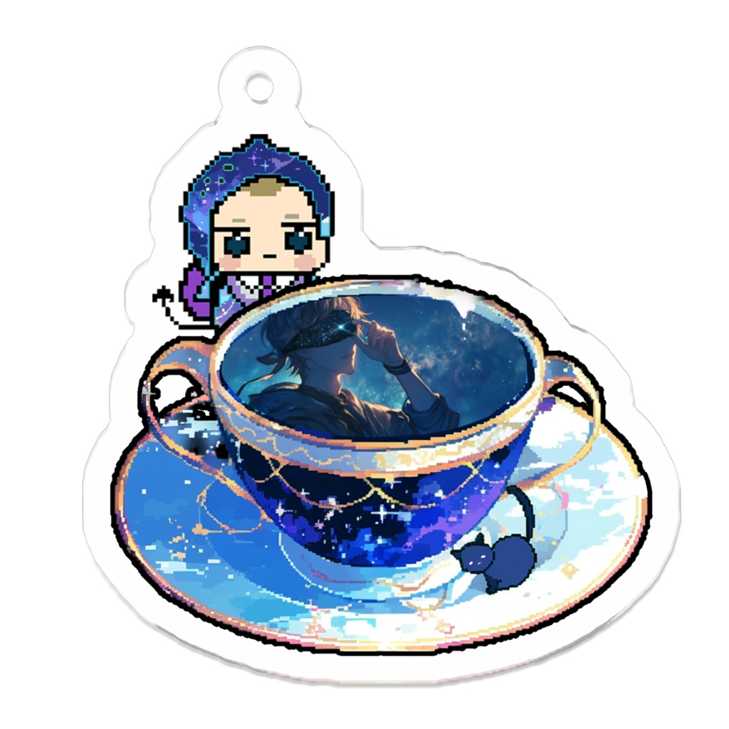 1_目隠し男子と星空とブロマンス4_アクリルキーホルダー