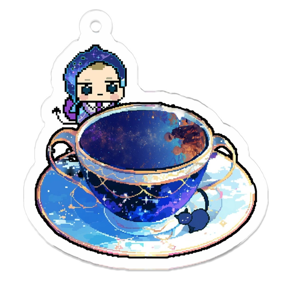 4_星空の下でキャンプファイヤー1_アクリルキーホルダー
