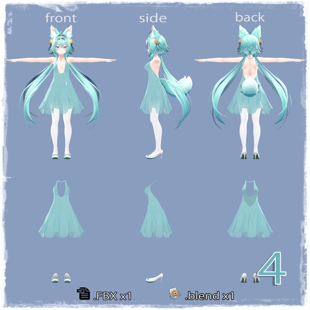 「竜胆」パーティードレス 「Party dress for Rindo」