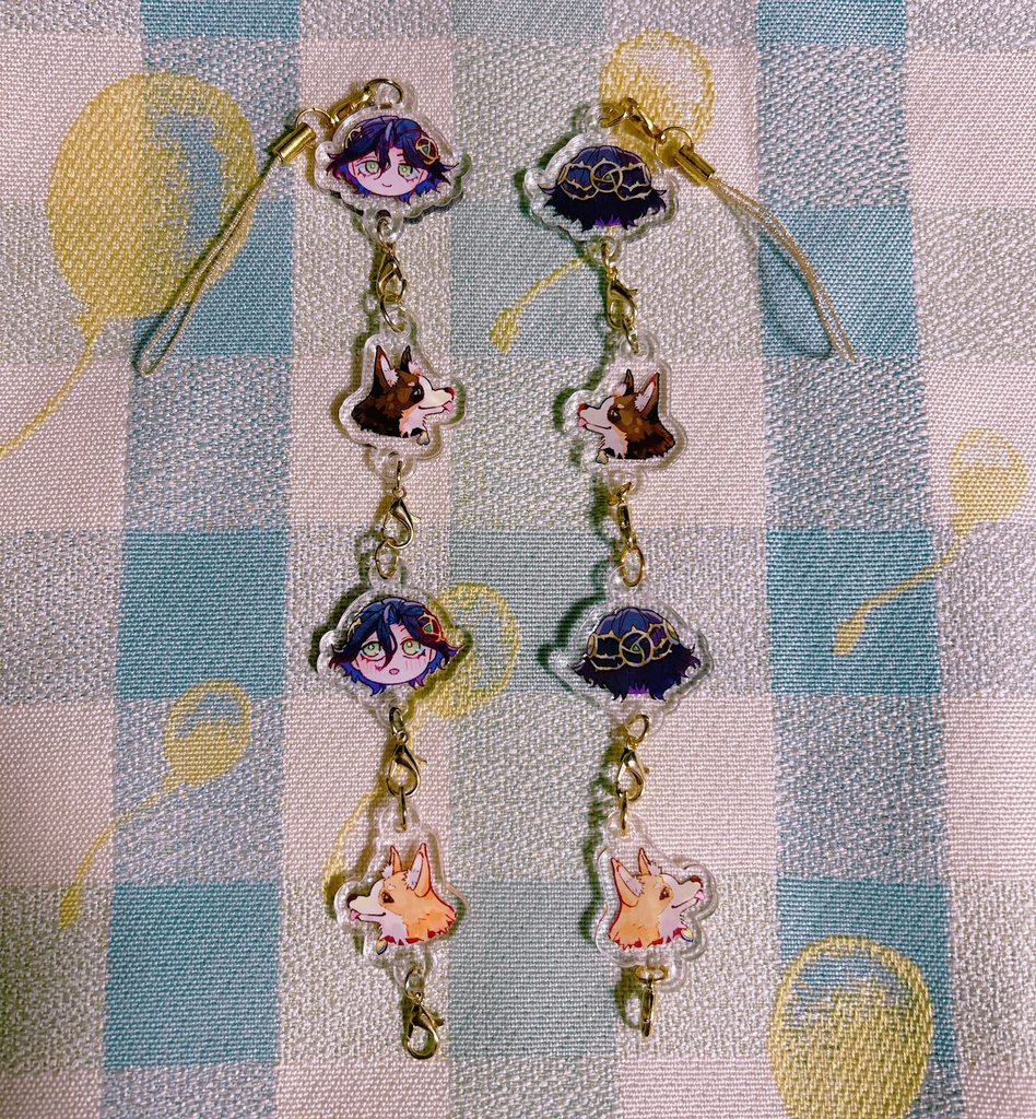 ジョン&コーギー両面アクキーセット