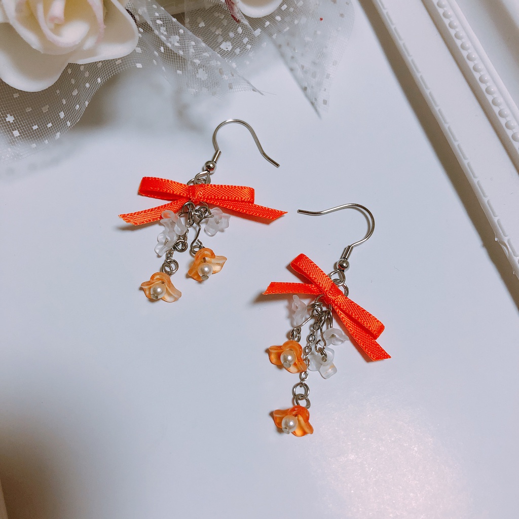 a3! 各組モチーフゆらゆらお花ピアス(イヤリング)