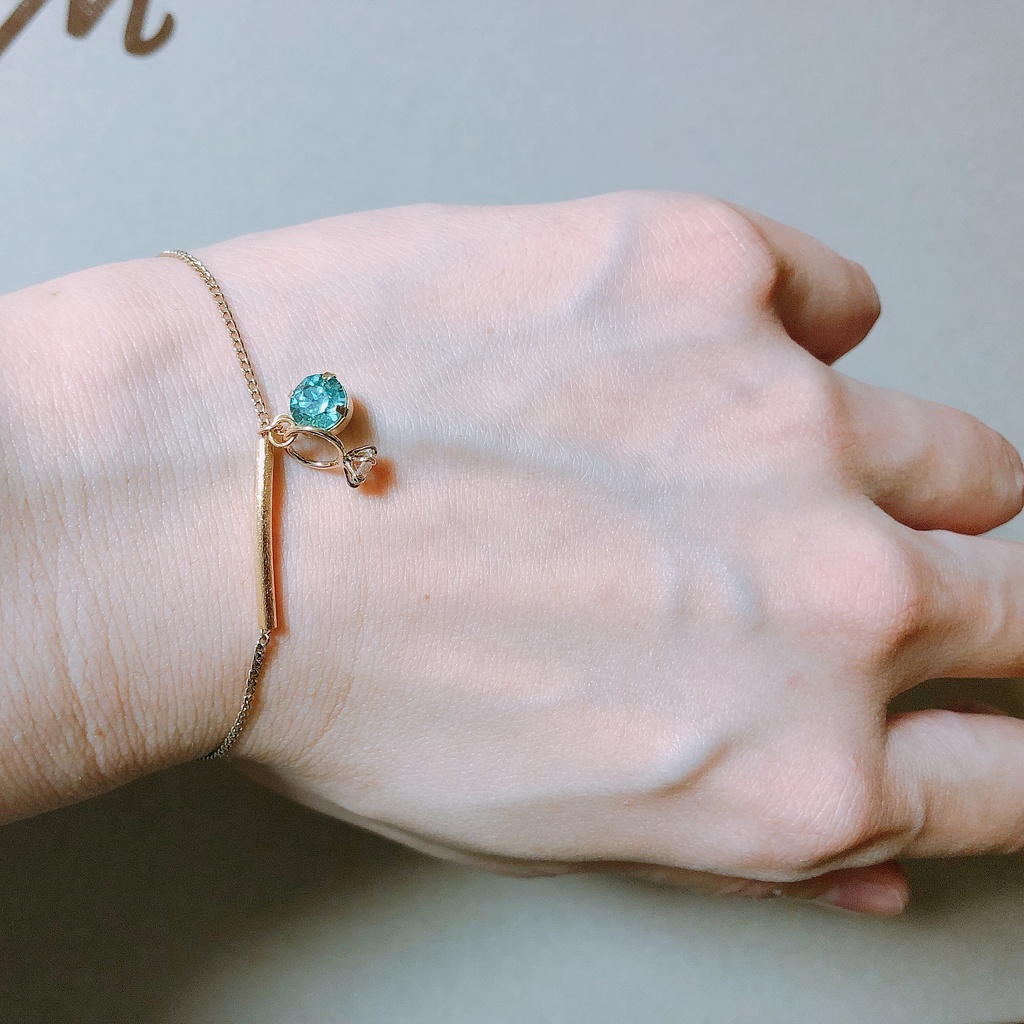 A3! 誕生石リングとスワロフスキーのブレスレット