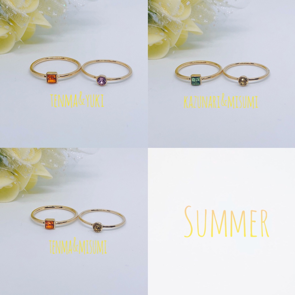 A3!モチーフ スワロフスキーシンプルリング(2本セット)