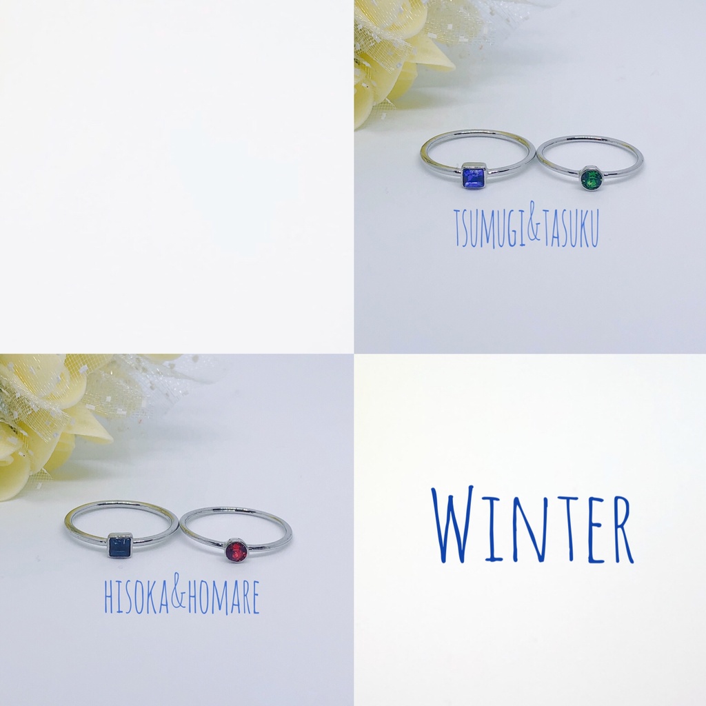 A3!モチーフ スワロフスキーシンプルリング(2本セット)