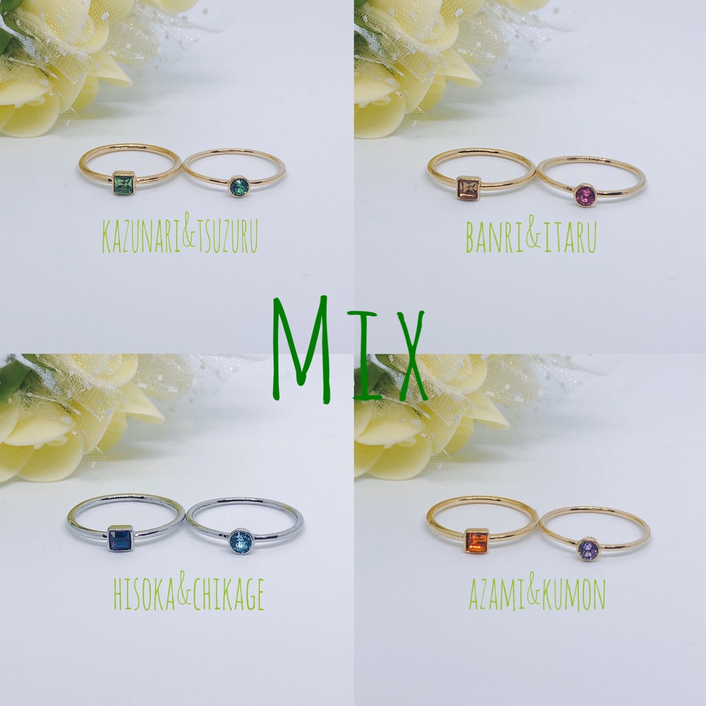 A3!モチーフ スワロフスキーシンプルリング(2本セット)