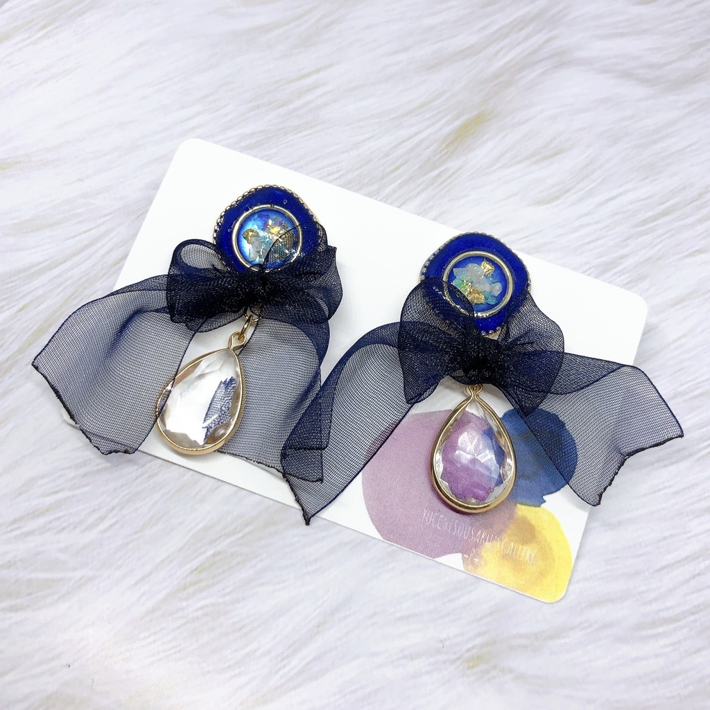 A3!モチーフ シフォンリボンのふわゆれイヤリング